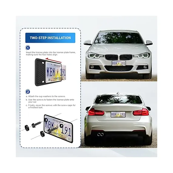 Podestaa 2'li Siyah Plaka Çerçeveleri, 5 image Podestaa 2'li Siyah Plaka Çerçeveleri, 5 image