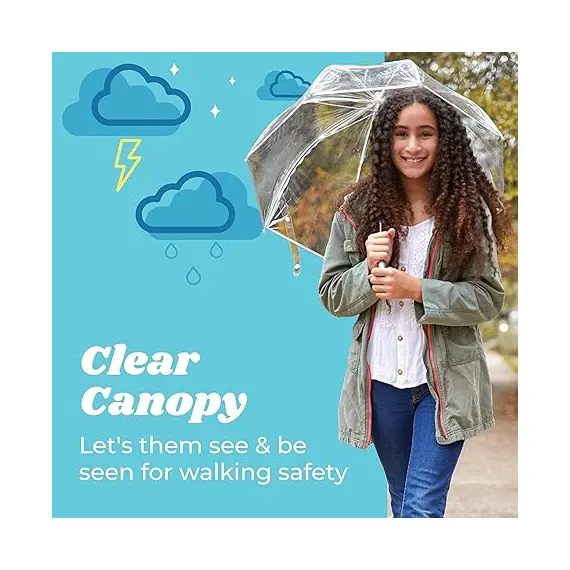 Çocuklar İçin Şeffaf Kabarcık Şemsiye, 4 image