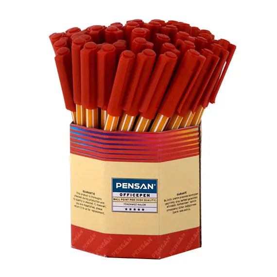 Pensan Ofis Pen Tükenmez Kalem 1010, Yazı Rengi: Kırmızı, 2 image